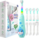 SEAGO Kids Electric Toothbrushes Rechargeable, Toddler Electric Toothbrush with Magnetic Charging, LED Observing Light, 8 Toothbrush Heads for Ages 2-4 -6 Boys Girls (Blue) by TinyTreasures Baby Boutique