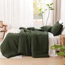 Litanika Dark Olive Green California King Comforter Set - 3 Pieces Cal King Lightweight Summer Soft Solid Bed Comforter, Oversized Fluffy Down Alternative Bedding Set (104x96In, 2 Pillowcases) by CozyNest Decor