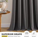 MIULEE Grey Blackout Curtains for Bedroom Living Room 96 Inches Long 2 Panels, Thermal Insulated Room Darkening Drapes Solid Grommet Top Noise Reduction Light Blocking Window Treatments 40x96 Inch by TinyTreasures Baby Boutique