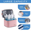 Breastmilk Cooler Bag with Ice Pack Fits 6 Baby Bottles up to 9 Ounce, Breast Milk Pump Cooler Bag with Shoulder Strap for Nursing Mom Daycare, Work, Travel- Straps by TinyTreasures Baby Boutique