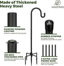 Kingsyard Adjustable Shepherd Hooks for Outdoor - Heavy Duty Bird Feeder Pole with 5 Prong Base, Garden Plant Hanger, Weddings Decor, Solar Light Lanterns, 108 inch by GreenHaven Gardens