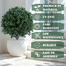 23.6 Inches Artificial Boxwood Topiary Ball Trees for Outdoor with Ground Spike, Faux Bushes UV Resistant Faux Greenery Shrubs, Fake Boxwood Plants for Indoor, Front Porch Decor, Garden, Yard by GreenHaven Gardens