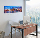 Office Wall Decor Miami Skyline Wall Art Panoramic Cityscape Picture Modern USA City Night View Canvas Prints for Bedroom Living Room Home Decoration Stretched and Framed Ready to Hang 13.8"x45.3" by CozyNest Decor