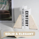 Marble Book Ends Decorative, Unique Bookends for Shelves, Bookends to Hold Heavy Books, Durable Book Holder Stopper for Home Office Desk Bookshelf Decoration, Turkey Natural Marble, Set of 2 by CozyNest Decor