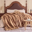 Fluffy Faux Fur Throw Blanket – Super Soft Warm Thick Plush Blanket for Bed, Couch & Office, Cozy Fuzzy Throw with Flannel Backing,108"x90", Brown by CozyNest Decor
