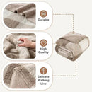 LURKA Checkered Sherpa Fleece Queen-Size Bed Blanket - Extra Thick and Warm Winter Soft Fuzzy Plush Blanket for Couches, Beds & Pets, Khaki, 90x90 Inches by CozyNest Decor
