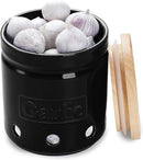 ONTUBE Large Garlic Keeper with Wooden Lid, Ceramic Garlic Holder Storage, Garlic Container for Kitchen, Garlic Saver to Keep Your Garlic Cloves Fresh Longer 4.5-Inch, Black by CozyNest Decor