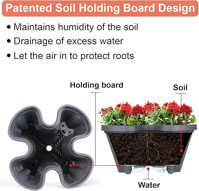 Vertical Planter 3 Tier Stackable Planters Garden Planters Strawberry Herb Flower and Vegetable Planter Indoor Outdoor Gardening Pots with Removable Wheels and Tools, photo 3 of 8