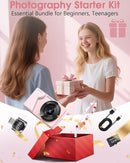 Digital Camera with Front Rear Lens, Autofocus 64MP 4K Camera for Photography with 32GB Card, Portable Compact Point and Shoot Camera for Teens Adult Beginner with Metal Shell, 2000mAh Battery by TinyTreasures Baby Boutique