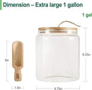 Urban Green Glass Jars with Airtight Lids, Airtight Glass Canisters with Locking Lids, (Bamboo-1Gal) by CozyNest Decor