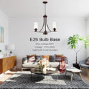 BONLICHT 3 Lights Oil-Rubbed Bronze Traditional Chandelier Rustic Kitchen Island Lighting Fixtures Hanging Clear Glass Cylinder Pendant Lights Classic Ceiling Light for Dining Room Bedroom Foyer by CozyNest Decor