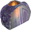 AMOYSTONE Purple Agate Rock Stone Candle Stand Cut Base 1.5-2.5 Lbs for Home Décor by CozyNest Decor