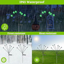 VOTTGO Halloween Solar Lights Outdoor, 2 Pack 12LED Scary Solar Eyeball Pathway Lights, 2 Modes Waterproof Swaying Firefly Light for Garden Yard Pathway Halloween Decorations, Green by CozyNest Decor