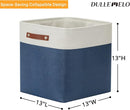 DULLEMELO Storage Baskets for Shelves Closet Storage,Large Home Organization Bins for Gifts Empty,Foldable Fabric Storage Cubes Baskets for Nursery Toy Towels Clothes Storage(White&Blue) by TinyTreasures Baby Boutique