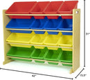 Humble Crew Supersized Toy Storage Organizer with 16 Removable Bins, Natural/Primary – Large Toy Storage for Toddlers Ideal for Kids' Rooms, Playrooms, and Nurseries - Modern Toy Bins for Kids by TinyTreasures Baby Boutique