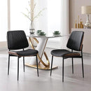 BV Dining Chairs Set of 2, PU Leather Armless Kitchen Chair in Modern Walnut Style, Mid Century Bentwood Side Chair with Metal Legs, Retro Accent Guest Chair for Kitchen Dining Room(Black) by CozyNest Decor