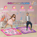 VATOS Double Dance Mat for Girls - 4 Game Modes & 9 Challenge Levels with Adjustable Volume, Led Light & Wireless Bluetooth | Music Play Mat Birthday Gifts Toys for Kids Ages 3 4 5 6 7 8 9+ Years Olds by TinyTreasures Baby Boutique
