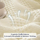 PHF Cooling Waffle Blanket King Size, Lightweight 60% Rayon Derived from Bamboo & 40& Cotton Breathable Blanket for Hot Sleepers, Soft and Luxury for Bed Couch and Sofa, 104"x90", Ivory by CozyNest Decor