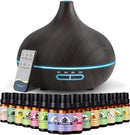 SACATR 550ml Aromatherapy Diffuser with 15x10mL Essential Oils, Ultrasonic Technology, Remote Control for Home Office by CozyNest Decor