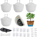 5 Pack Resin Wall Hanging Planter Pots Vertical Garden Living Wall Mount Window Hang Box Container Indoor Outdoor for Plants Flowers Kitchen Herbs Holder with Drainage Water Reservoir Decor White by GreenHaven Gardens