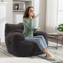 Recaceik Bean Bag Chairs, Tufted Soft Stuffed Bean Bag Chair with Filler, Fluffy Lazy Sofa, Imperial Lounger Giant Bean Bag Chair for Bedroom, Living Room, Dark Black by CozyNest Decor