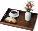 Acacia Wood Serving Tray with Handles, 17 Inch Wooden Tray for Ottoman, Breakfast, Lunch, Dinner, Decorative Rectangular Tray for Living Room, Kitchen Counter, Outdoor by CozyNest Decor