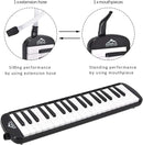 EastRock 37 Key Melodica Instrument Air Piano Keyboard Soprano style Pianica with Mouthpiece Tube Sets and Carrying Bag Black by TinyTreasures Baby Boutique