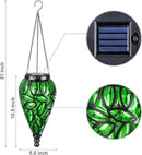 Outdoor Plastic Solar Hanging Lantern, 15 Cool White LEDs Twinkle Effect Tear-Shaped Hanging Lantern Decor Garden Decorative Solar Lights for Backyard, Patio and Lawn by GreenHaven Gardens