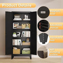 71" H Metal Kitchen Pantry Storage Cabinet, Freestanding Cupboard with 2 Doors and 4 Adjustable Shelves, Standing Storage for Kitchen, Bathroom, Garage, Dinning Room or Utility Room（Black） by CozyNest Decor