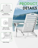 Folding Adirondack Chair HDPE All-Weather Adirondack Chairs with Cup Holder, Outdoor Fire Pit Chairs Lawn Chair for Deck Patio Garden (White) by GreenHaven Gardens