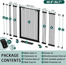 Fairy Baby 40.5" Extra Tall Baby Gate for Stairs, Fits Openings of 40.6" to 54.7" Wide, Extra Wide Dog Gate Indoor, Pressure Mounted Walk Thru Swing Auto Close Metal Puppy Barrier for Doorway, Black by TinyTreasures Baby Boutique