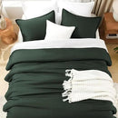Litanika Forest Green Comforter Full Size, 3 Pieces Lightweight Solid Bedding Set, All Season Fluffy Bed Set (79x90In Comforter & 2 Pillowcases) by CozyNest Decor