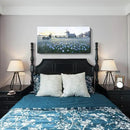 amatop Large Rustic Canvas Wall Art – Farmhouse Blue Rose and Windmill Landscape Picture, Nature Country Floral Sunset Wall Decor for Living Room Bedroom, Countryside Botanical Artwork Print 48x24 Inch by CozyNest Decor
