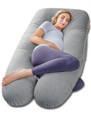 Meiz Pregnancy Pillows, Cooling Silky Pregnancy Pillows for Sleeping, 60" Full Body Maternity Pillow for Tall Pregnant Woman with Cooling Silk Jersey Cover, Grey by TinyTreasures Baby Boutique