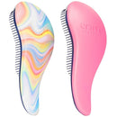 Crave Naturals Glide Thru Detangler Brush Pack of 2 - Curly Hair Brush for Women and Kids - Wet and Dry Comb for Adults - Soft Flexible Bristles for Gentle Use - Pink and Soft Hazy Swirl by TinyTreasures Baby Boutique