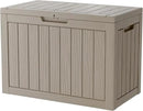 45 Gallon Lockable Resin Deck Box, Waterproof & UV-Resistant Outdoor Storage Box for Outdoor Cushion Storage, Garden Tools & Pool Accessories Storage, Gray by CozyNest Decor