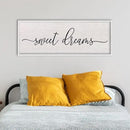 LuZhiQiang Sweet Dreams Wall Decor Sign 40"X15" Master Bedroom Over Bed Wall Wood Framed Art (White) by CozyNest Decor