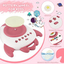 deAO Pottery Wheel for Kids Complete Painting Set for Beginners Mini Pottery Wheel Kit with Air Dry Clay Tools, Arts & Crafts Clay Wheel Toys Birthday Gifts for Girls Boys Age 3+ (Red) by TinyTreasures Baby Boutique