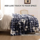 Cozy Faux Fur Throw Blanket for Bed Warm Fuzzy Throw Blanket, Soft Plush Thick Bubble Blankets for Bedroom and Living Room, Furry Luxury Blanket, 60 x 80,Tie-Dye Blue by CozyNest Decor