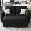 Belffin Modular Sectional Sleeper Sofa with Pull Out Couch Bed Modular Sleeper Loveseat Sectional Sofa Velvet Fabric for Living Room Apartment Black by CozyNest Decor