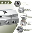 Bestfire 3-Burner Tabletop Gas Grill, 30,000 BTU Portable Propane Grill with Heavy-Duty Thickened Grates & Stainless Steel Knobs, Compact Design&Detachable Legs for Camping, RV, Backyard BBQ by GreenHaven Gardens