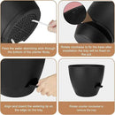 Plant Pots 10/9/8/7.5/7 Inch Self Watering Pots, Set of 5 Plastic Planters with Drainage Holes and Saucers,Plastic Flower Pots,Nursery Planting Pot for Indoor Out Door Plants(All Black) by GreenHaven Gardens
