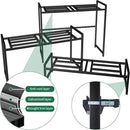Plant Stand Indoor Outdoor, 3-Tier Wrought Iron Plant Stands, Stackable Metal Plant Shelf Decorative Outdoor Flower Stand Heavy Duty Pedestal Stands for Garden Deck Living Room, Black by GreenHaven Gardens