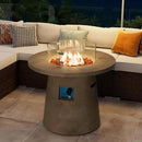 COSIEST 31.5-inch Round Fire Pit, Magnesium Oxide Outdoor Propane Fire Table, CSA Certified, 40,000 BTU Stainless Steel Burner, Free Lava Rocks, Fits 20lb Tank Inside by GreenHaven Gardens