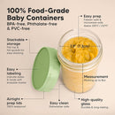 KeaBabies 4pk 8oz Glass Baby Food Containers with Lids - Leak-Proof, Microwavable Small Glass Jars, Baby Purees & Toddler Snack Storage Containers, BPA-Free, Dishwasher & Freezer Safe (Nord) by TinyTreasures Baby Boutique