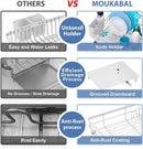 MOUKABAL Dish Drying Rack, Dish Rack, Large Dish Racks for Kitchen Counter, Drying Rack Kitchen with Removable Utensil Holder, Drainboard 16.9" x 12.9" x 5.9"(White) by CozyNest Decor