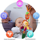 Bloobloomax Baby Soft Hanging Rattle, Car Seat Stroller Toys with Plush Animal C-Clip Ring for Infant Babies Boys and Girls 3 6 9 to 12 Months (12PCS-A) by TinyTreasures Baby Boutique
