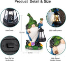 Garden Gnome Solar Figurine Lights - Solar Powered Lighting Outdoor Decorations with Lantern & Shovel, Yard Art Lawn Ornaments for Porch Patio Balcony - Gnome Gifts for Women Mom by GreenHaven Gardens