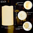 iZAN Set of 6 Outdoor Flameless Battery Operated LED Pillar Candles with Remote Timer Waterproof Flickering Electric Decorative Lights for Christmas Home Wedding Party Festival Decorations 3" x5” by GreenHaven Gardens