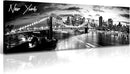 DJSYLIFE New York Skyline Wall Art - Brooklyn Bridge Night View - Black and White Nyc City Pictures Scape Artwork Painting Decoration for Bedroom or Office, Ready to Hang 13.8"x47.3"-New York1 by CozyNest Decor